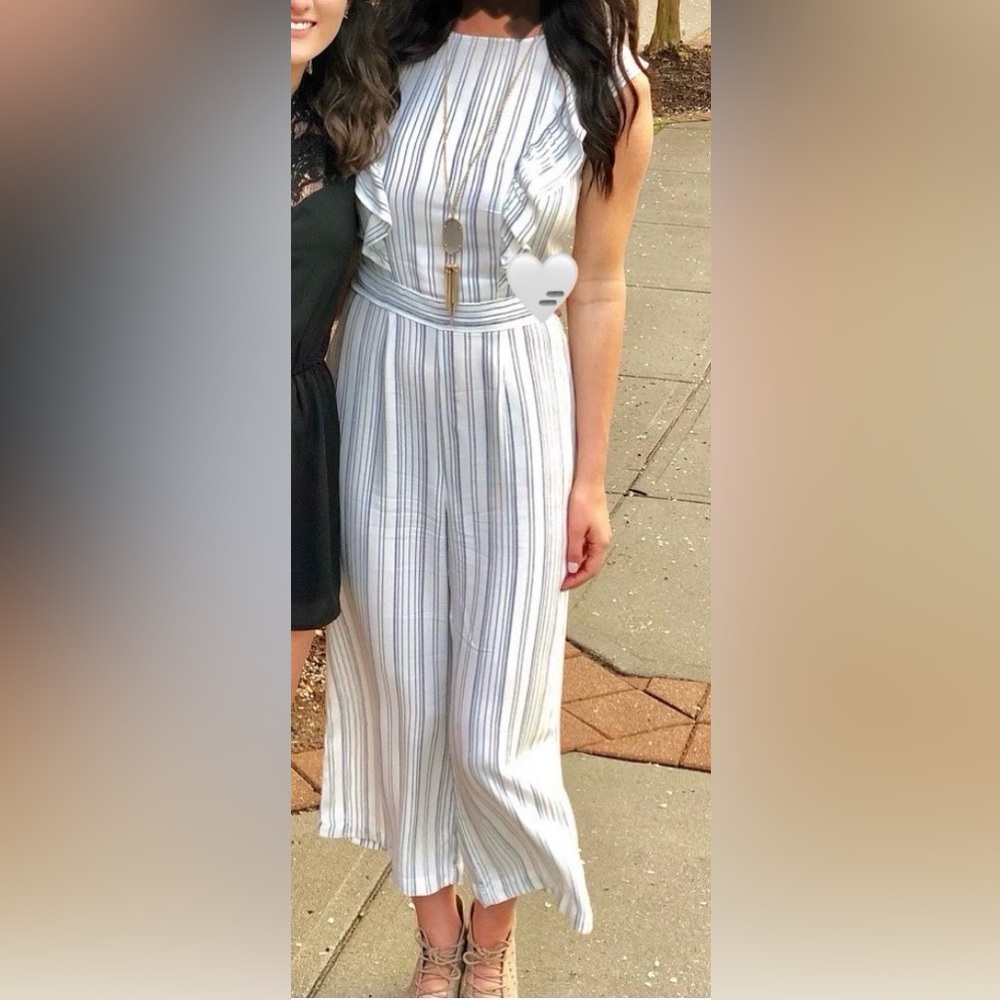 Lauren Conrad blue and white romper - worn once